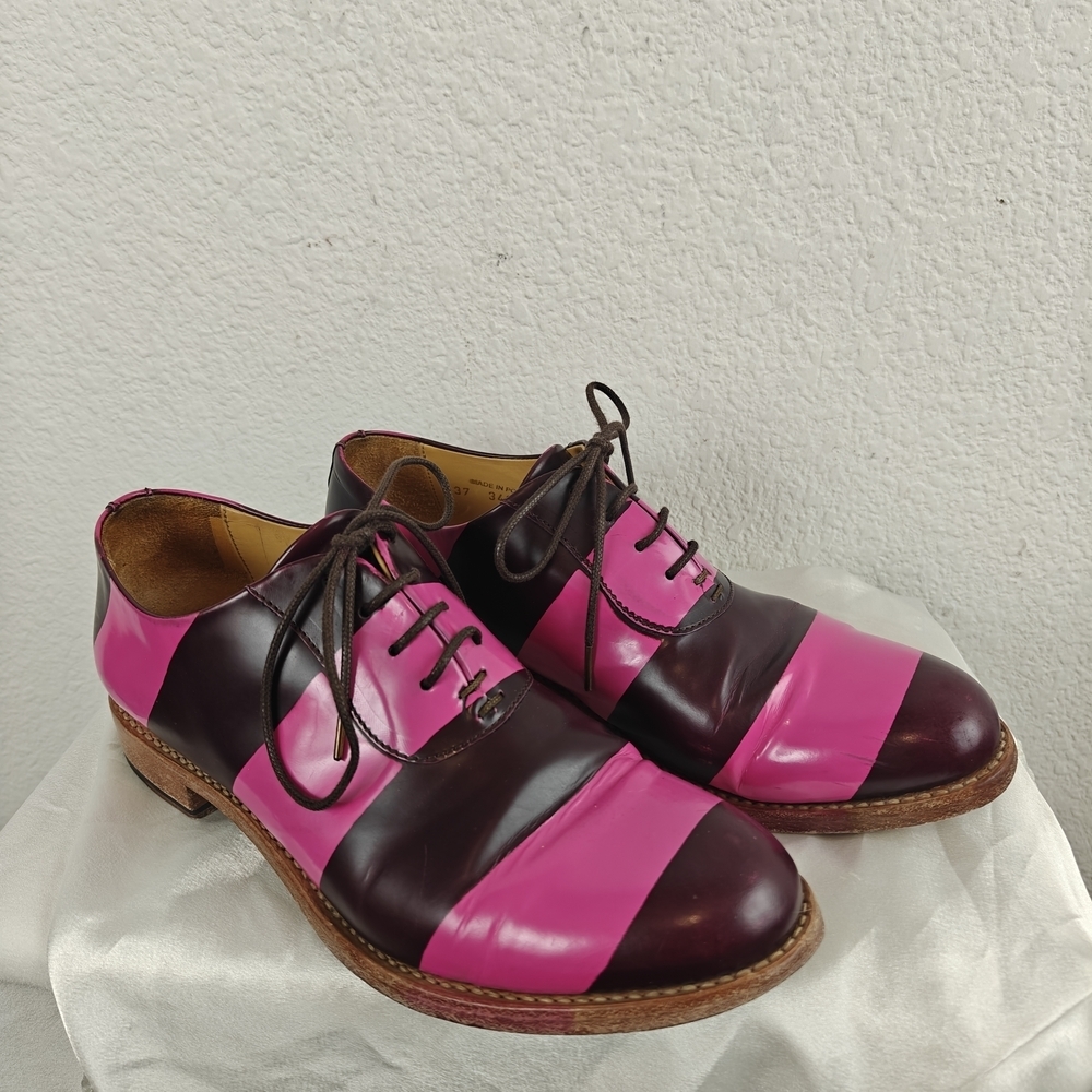 The Office of Angela Scott Colorblock Leather Oxford Shoes Sz 37 (US 6.5) Preppy - Picture 2 of 16